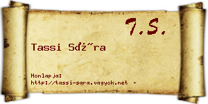 Tassi Sára névjegykártya